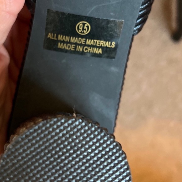 Venus Black Pleated Bow Mule Heels Block Heel Slide Sandals Womens 9.5 - Picture 5 of 13